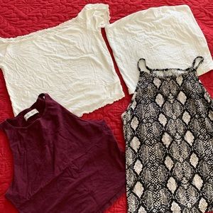 Summer Shirt Bundle - Black/White/Burgundy Colors
